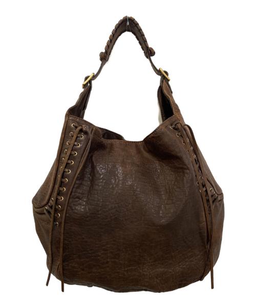 GIVENCHY（ジバンシィ）GIVENCHY (ジバンシィ) レースアップレザーワンショルダーバッグ ブラウンの古着・服飾アイテム