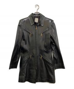 中古・古着通販】PARTINA (パルティーナ) ラムレザーコート ブラック