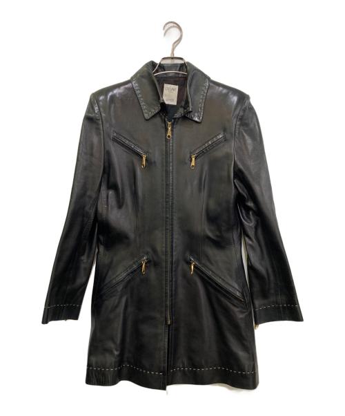 CELINE（セリーヌ）CELINE (セリーヌ) ラムレザーコート ブラック サイズ:40の古着・服飾アイテム