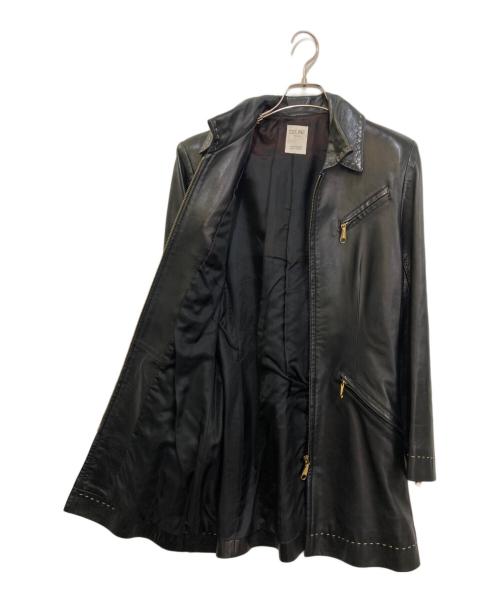 CELINE（セリーヌ）CELINE (セリーヌ) ラムレザーコート ブラック サイズ:40の古着・服飾アイテム