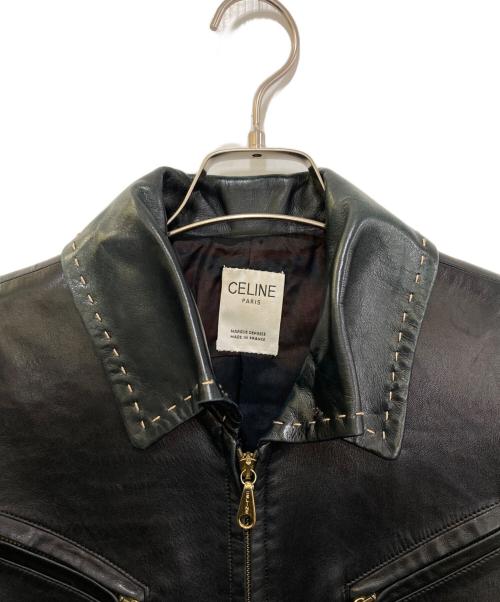 CELINE（セリーヌ）CELINE (セリーヌ) ラムレザーコート ブラック サイズ:40の古着・服飾アイテム