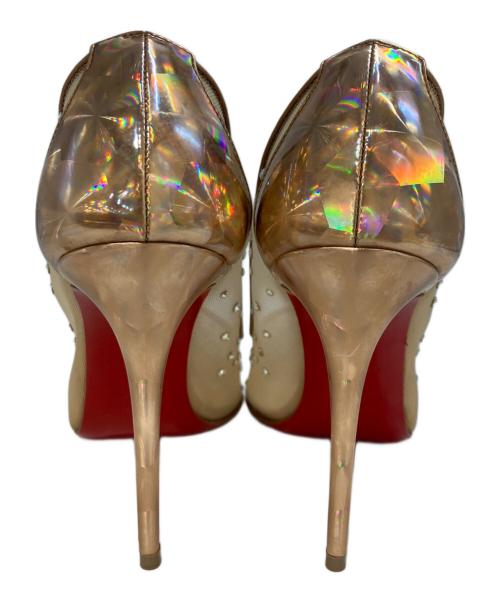Christian Louboutin（クリスチャン・ルブタン）Christian Louboutin (クリスチャン・ルブタン) ビジューメッシュパンプス ベージュ サイズ:38.5の古着・服飾アイテム
