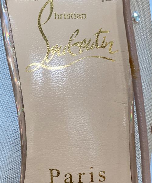 Christian Louboutin（クリスチャン・ルブタン）Christian Louboutin (クリスチャン・ルブタン) ビジューメッシュパンプス ベージュ サイズ:38.5の古着・服飾アイテム