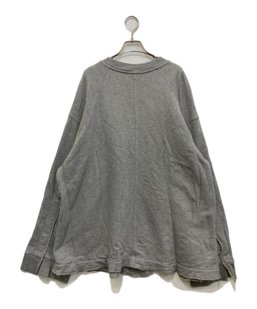 DRIES VAN NOTEN（ドリスヴァンノッテン）DRIES VAN NOTEN (ドリスヴァンノッテン) スリット オーバーサイズスウェットトレーナー グレー サイズ:Sの古着・服飾アイテム