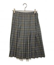 BURBERRY BLUE LABEL（バーバリー ブルー レーベル）の古着「チェックラップスカート」｜グレー