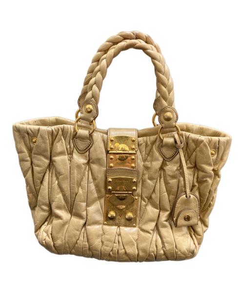 MIU MIU（ミュウミュウ）MIU MIU (ミュウミュウ) マテラッセ 2WAYバッグ ベージュの古着・服飾アイテム