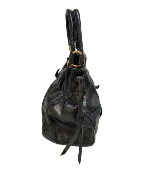 MIU MIU（ミュウミュウ）MIU MIU (ミュウミュウ) vitello lux レザー2WAYバッグ ブラックの古着・服飾アイテム