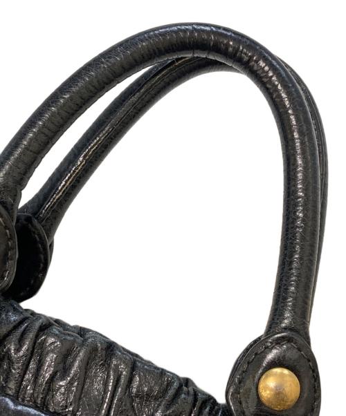 MIU MIU（ミュウミュウ）MIU MIU (ミュウミュウ) vitello lux レザー2WAYバッグ ブラックの古着・服飾アイテム