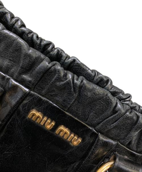 MIU MIU（ミュウミュウ）MIU MIU (ミュウミュウ) vitello lux レザー2WAYバッグ ブラックの古着・服飾アイテム