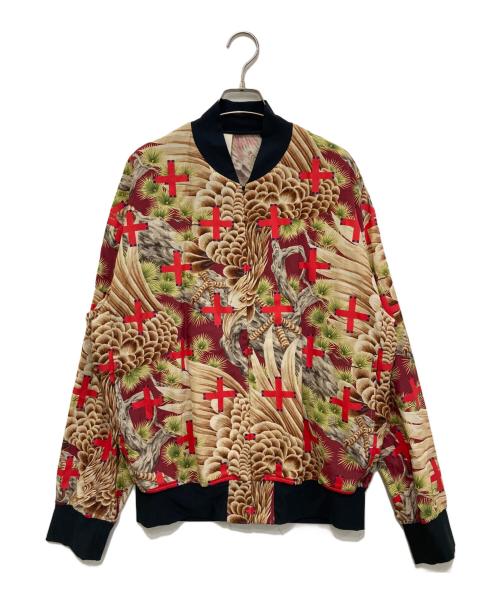 N.HOOLYWOOD（エヌ ハリウッド）N.HOOLYWOOD (エヌ ハリウッド) 総柄ジップブルゾン レッド サイズ:40の古着・服飾アイテム