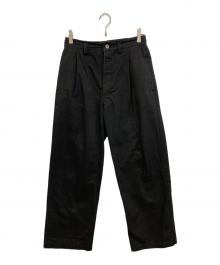 echeveria（エケベリア）の古着「Silk tuck easy trousers　IDH-010」｜ブラック