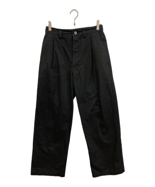 echeveria（エケベリア）echeveria (エケベリア) Silk tuck easy trousers　IDH-010 ブラック サイズ:1の古着・服飾アイテム