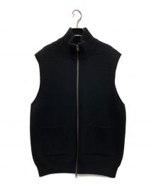 UNDECORATED（アンデコレイテッド）の古着「MF Wool Knit Zp Vest」｜ブラック