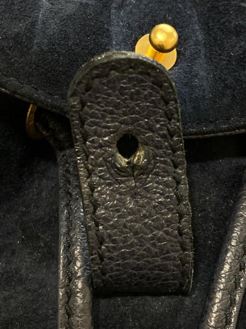 GUCCI（グッチ）GUCCI (グッチ) バンブースエードリュック ネイビーの古着・服飾アイテム