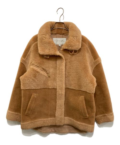 VEGANCODE（ヴィーガンコード）VEGANCODE (ヴィーガンコード) ジップアップボアジャケット ブラウン サイズ:4の古着・服飾アイテム