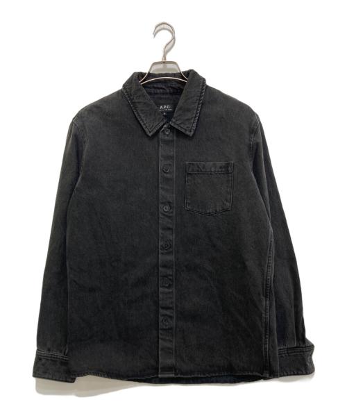 A.P.C.（アーペーセー）A.P.C. (アーペーセー) Vittorio Denim Overshirt in Washed Black ブラック サイズ:Mの古着・服飾アイテム