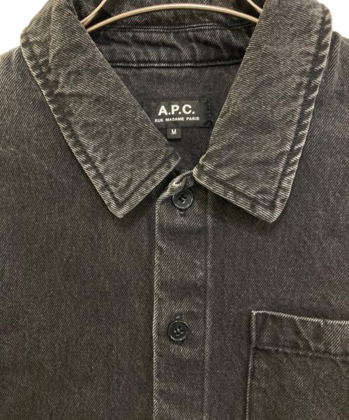 A.P.C.（アーペーセー）A.P.C. (アーペーセー) Vittorio Denim Overshirt in Washed Black ブラック サイズ:Mの古着・服飾アイテム