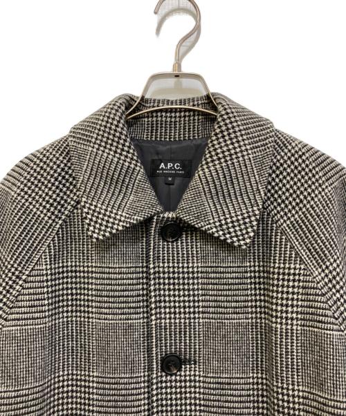 A.P.C.（アーペーセー）A.P.C. (アーペーセー) グレンチェックウールシングルコート グレー サイズ:Mの古着・服飾アイテム