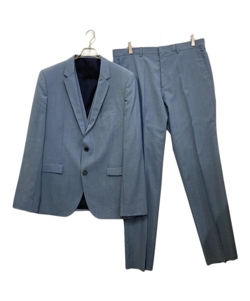 HUGO BOSS（ヒューゴ ボス）HUGO BOSS (ヒューゴ ボス) ウールモヘヤ3ピーススーツ ブルー サイズ:54の古着・服飾アイテム