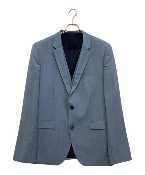 HUGO BOSS（ヒューゴ ボス）HUGO BOSS (ヒューゴ ボス) ウールモヘヤ3ピーススーツ ブルー サイズ:54の古着・服飾アイテム