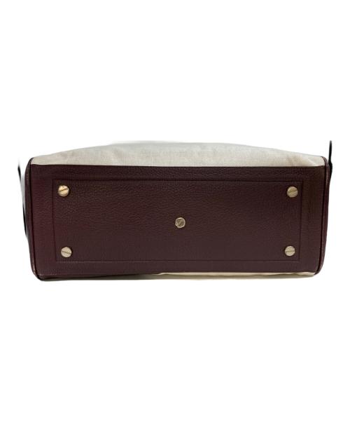 BALLY（バリー）BALLY (バリー) レザーキャンバスボストンバッグ ベージュ×ブラウンの古着・服飾アイテム