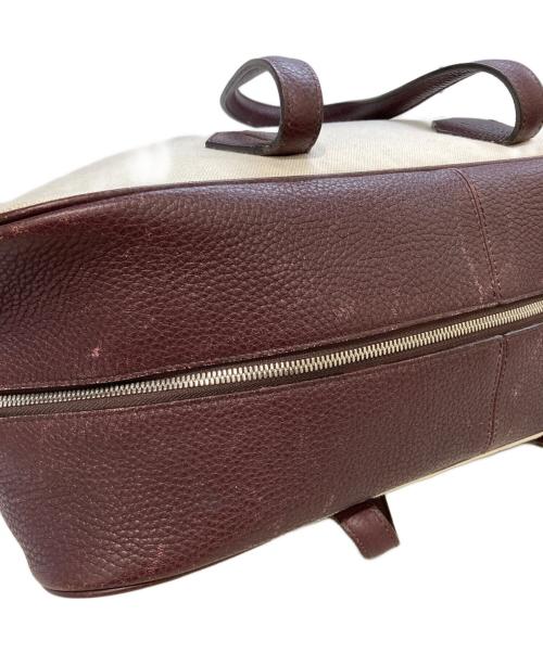 BALLY（バリー）BALLY (バリー) レザーキャンバスボストンバッグ ベージュ×ブラウンの古着・服飾アイテム