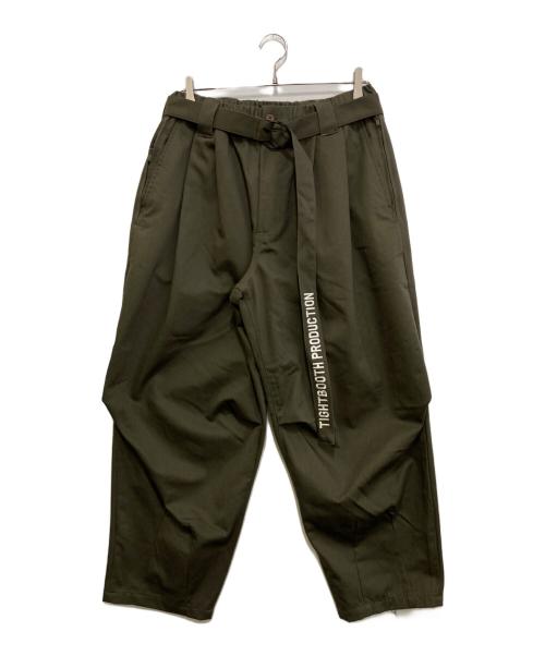 TIGHTBOOTH PRODUCTION（タイトブースプロダクション）TIGHTBOOTH PRODUCTION (タイトブースプロダクション) HERRINGBONE BALLOON PANTS　SS25-B06 カーキ サイズ:Mの古着・服飾アイテム
