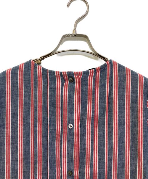 45R（フォーティファイブ・アール）45R (フォーティファイブ・アール) ストライプシャツワンピース　7035043 レッド×ネイビー サイズ:2の古着・服飾アイテム