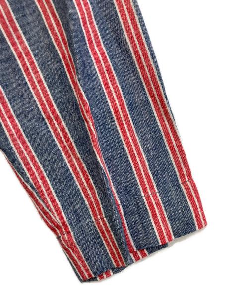 45R（フォーティファイブ・アール）45R (フォーティファイブ・アール) ストライプシャツワンピース　7035043 レッド×ネイビー サイズ:2の古着・服飾アイテム