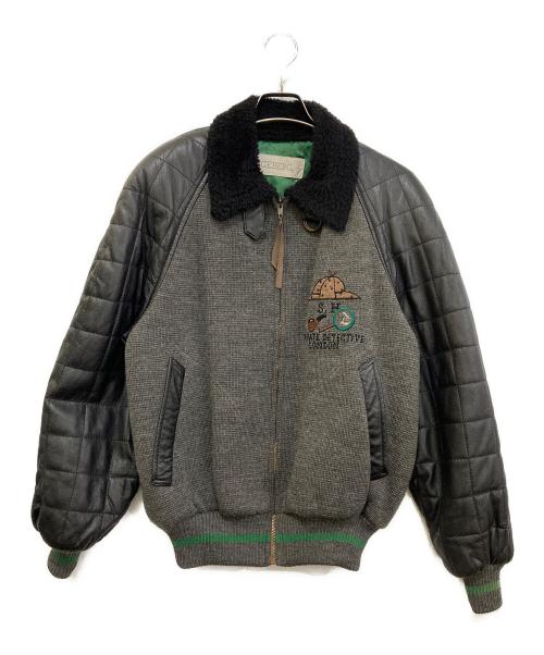 ICEBERG（アイスバーグ）ICEBERG (アイスバーグ) 80`s切替レザージャケット ブラック サイズ:46の古着・服飾アイテム