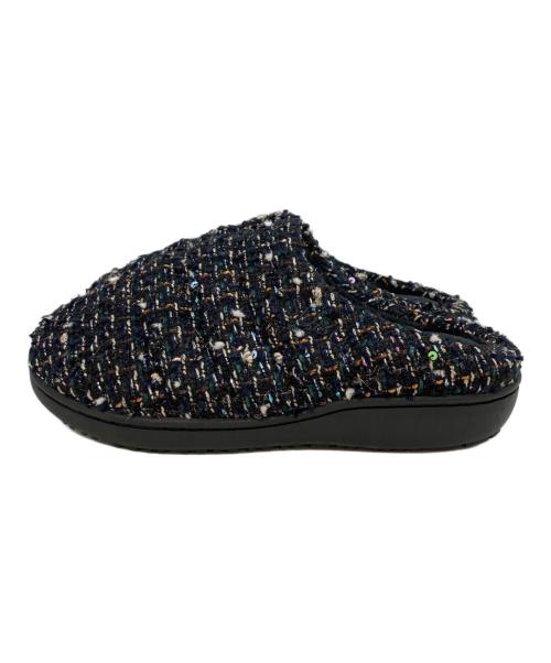 SUBU（スブ）SUBU (スブ) ツイードサンダル ブラック サイズ:22～23.5の古着・服飾アイテム