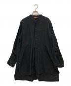 Lehレー）の古着「リネンプルオーバーシャツ」｜ブラック