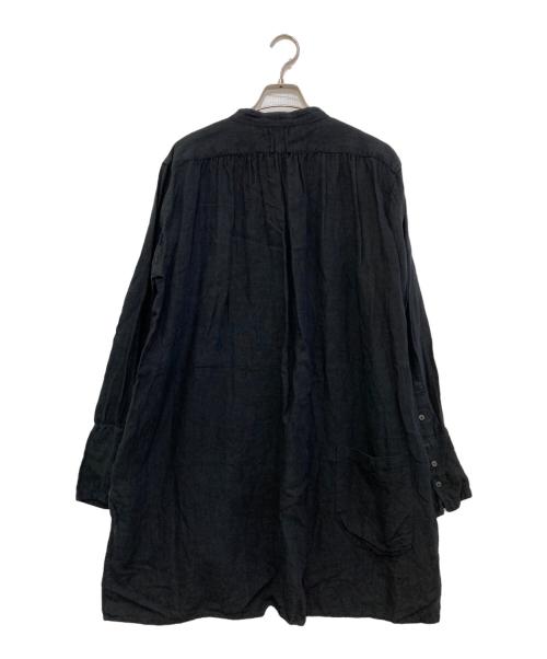 Leh（レー）Leh (レー) リネンプルオーバーシャツ ブラック サイズ:Mの古着・服飾アイテム