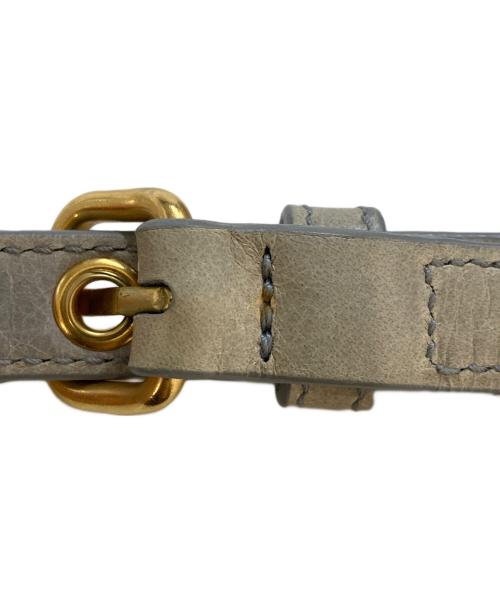 MIU MIU（ミュウミュウ）MIU MIU (ミュウミュウ) BAULETTO ハンドステッチギャザー ミニボストンバッグ　RL0048 グレーの古着・服飾アイテム