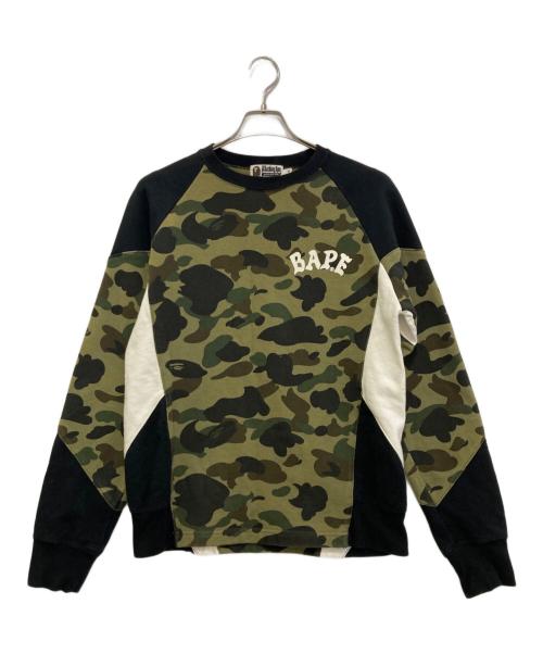 A BATHING APE（ア ベイシング エイプ）A BATHING APE (ア ベイシング エイプ) プリントスウェット　001SWF301010X ブラック サイズ:Mの古着・服飾アイテム
