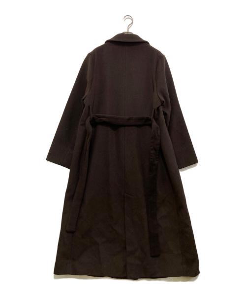 crewre（クルー）crewre (クルー) アジャスタブルウールロングコート ブラウン サイズ:3の古着・服飾アイテム