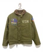 TOYS MCCOY×WARNER BROSトイズマッコイ×ワーナーブラザース）の古着「N-1 DECK JACKET ROAD RUNNER」｜オリーブ