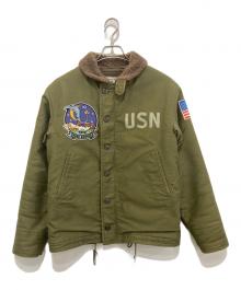 TOYS MCCOY×WARNER BROS（トイズマッコイ×ワーナーブラザース）の古着「N-1 DECK JACKET ROAD RUNNER」｜オリーブ