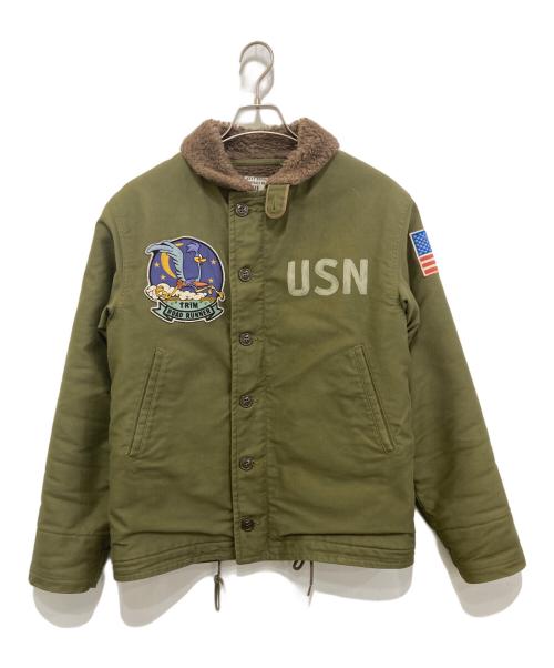 TOYS MCCOY（トイズマッコイ）TOYS MCCOY (トイズマッコイ) WARNER BROS (ワーナーブラザース) N-1 DECK JACKET ROAD RUNNER オリーブ サイズ:38の古着・服飾アイテム