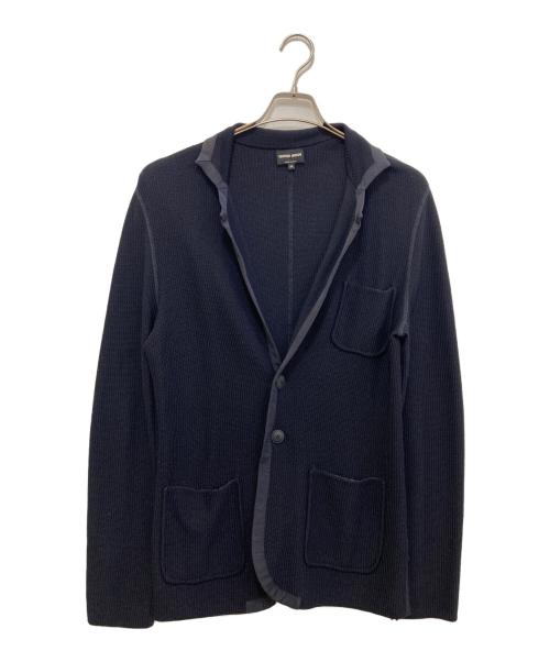GIORGIO ARMANI（ジョルジョアルマーニ）GIORGIO ARMANI (ジョルジョアルマーニ) ニットジャケット ネイビー サイズ:48の古着・服飾アイテム