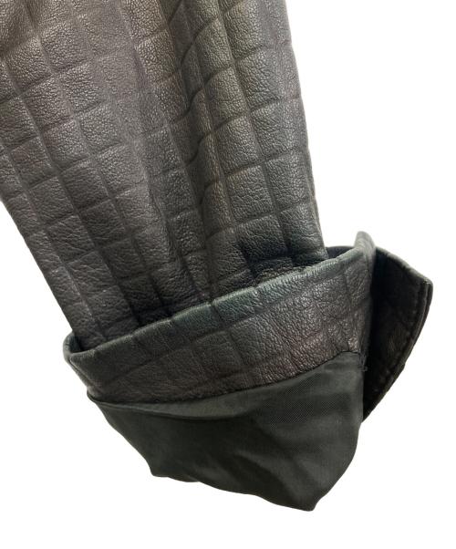 EMPORIO ARMANI（エンポリオアルマーニ）EMPORIO ARMANI (エンポリオアルマーニ) レザージャケット ブラック サイズ:52の古着・服飾アイテム