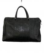 BOTTEGA VENETAボッテガベネタ）の古着「パイソン ボストンバッグ」｜ブラック