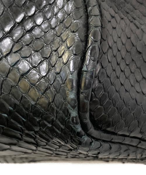 BOTTEGA VENETA（ボッテガベネタ）BOTTEGA VENETA (ボッテガベネタ) パイソン ボストンバッグ ブラックの古着・服飾アイテム