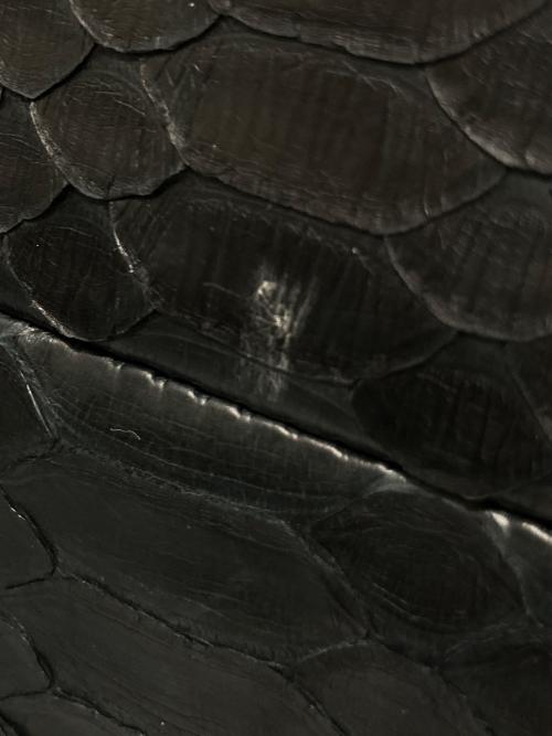 BOTTEGA VENETA（ボッテガベネタ）BOTTEGA VENETA (ボッテガベネタ) パイソン ボストンバッグ ブラックの古着・服飾アイテム