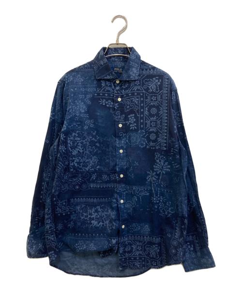 POLO RALPH LAUREN（ポロ・ラルフローレン）POLO RALPH LAUREN (ポロ・ラルフローレン) 総柄シャツ ネイビー サイズ:Mの古着・服飾アイテム