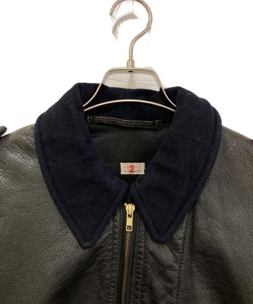 スウェーデン軍（スウェーデングン）スウェーデン軍 (スウェーデングン) レザーカーコート ブラック サイズ:2の古着・服飾アイテム