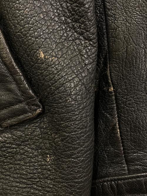 スウェーデン軍（スウェーデングン）スウェーデン軍 (スウェーデングン) レザーカーコート ブラック サイズ:2の古着・服飾アイテム