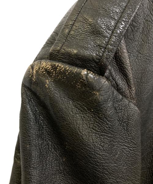 スウェーデン軍（スウェーデングン）スウェーデン軍 (スウェーデングン) レザーカーコート ブラック サイズ:2の古着・服飾アイテム