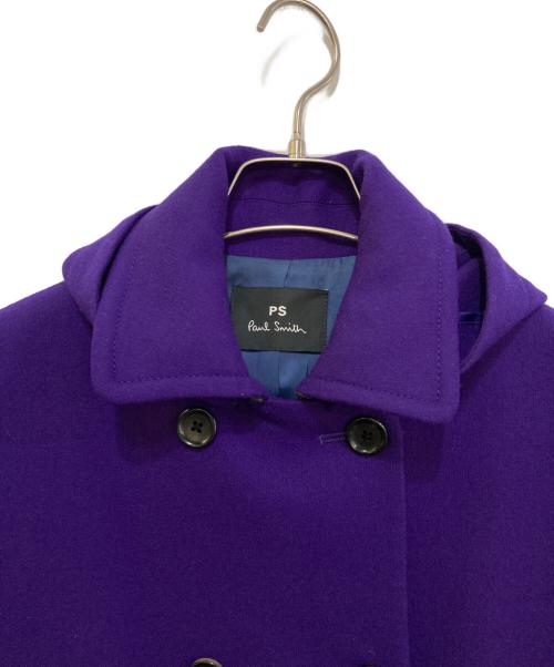 PS Paul Smith（ＰＳポールスミス）PS Paul Smith (ＰＳポールスミス) ウールフーデットコート パープル サイズ:40の古着・服飾アイテム
