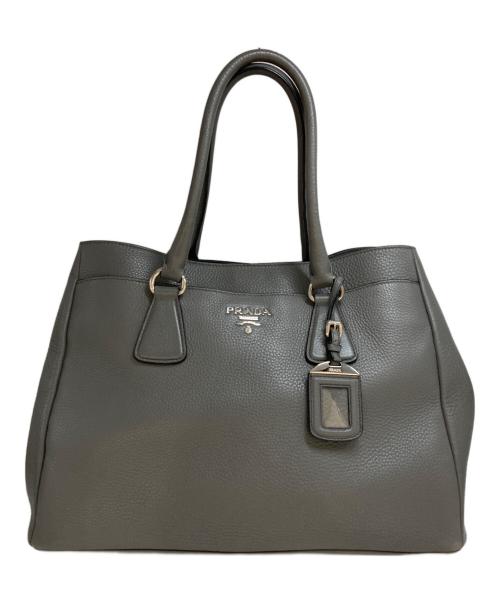 PRADA（プラダ）PRADA (プラダ) ヴィッテロダイノ 2WAYトートバッグ　B4393M グレーの古着・服飾アイテム